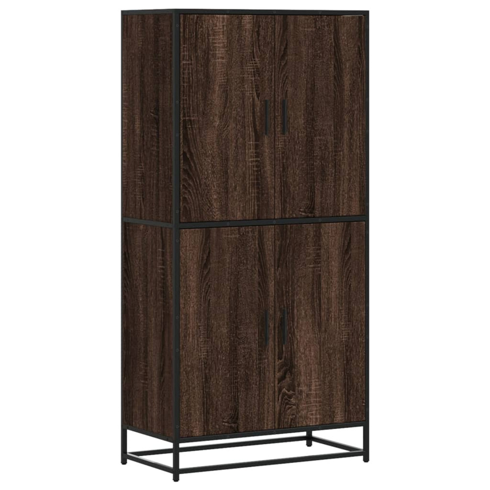 Buffet haut chêne marron 68x35x139 cm bois d'ingénierie