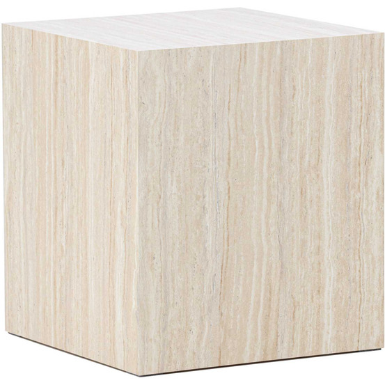 Table d'appoint en mdf effet travertine york 40 x 40 x 45 cm