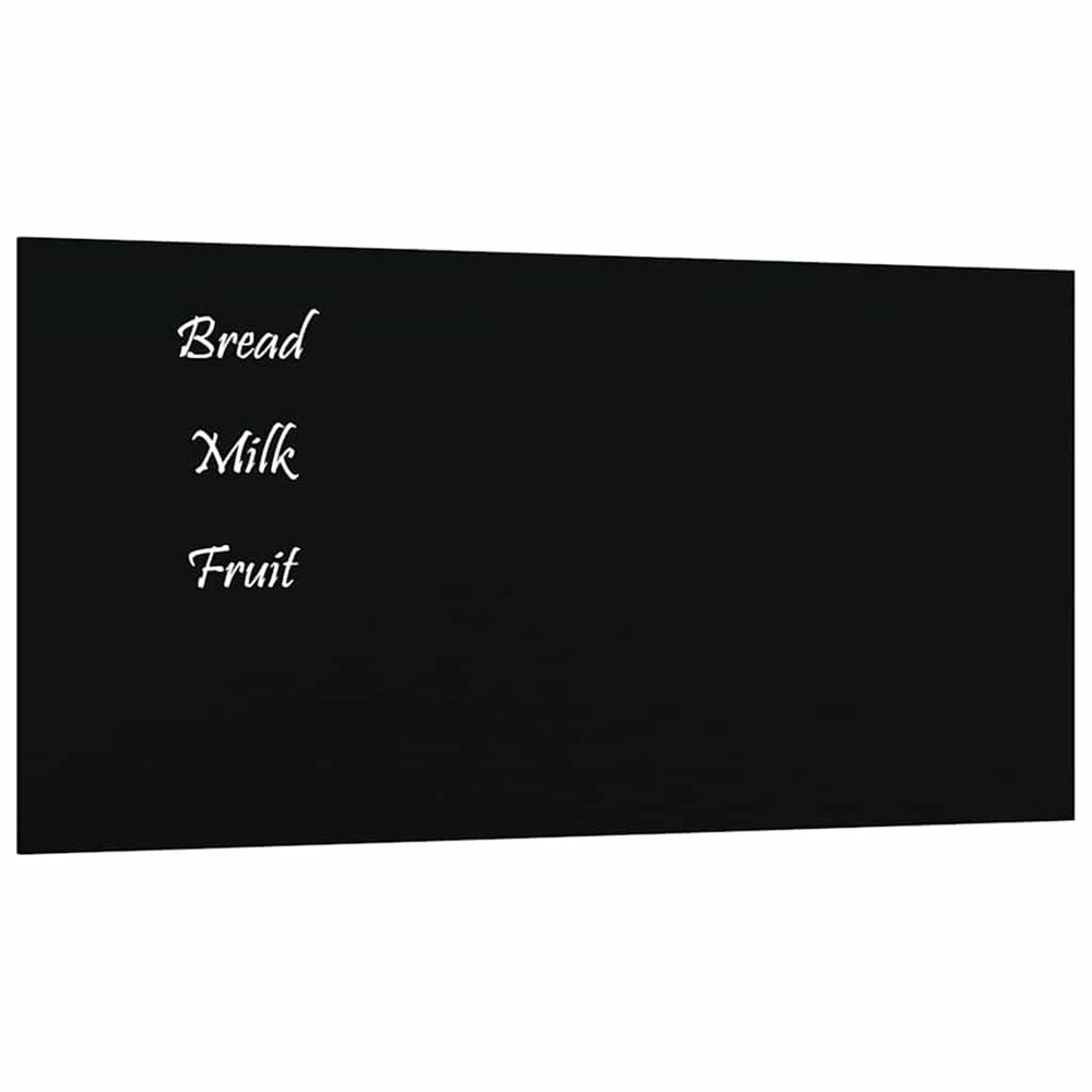 Tableau noir magnétique mural noir 40x20 cm verre trempé