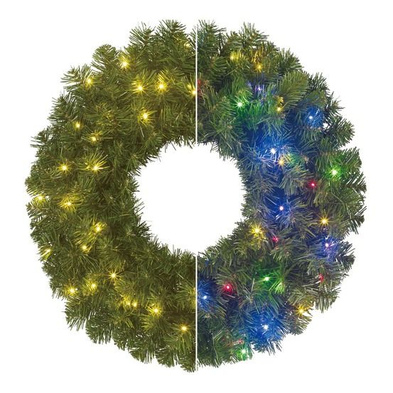 Black box trees limber led couronne de porte de noël - décoration noël murale avec télécommande - couronne lumineuse noël avec