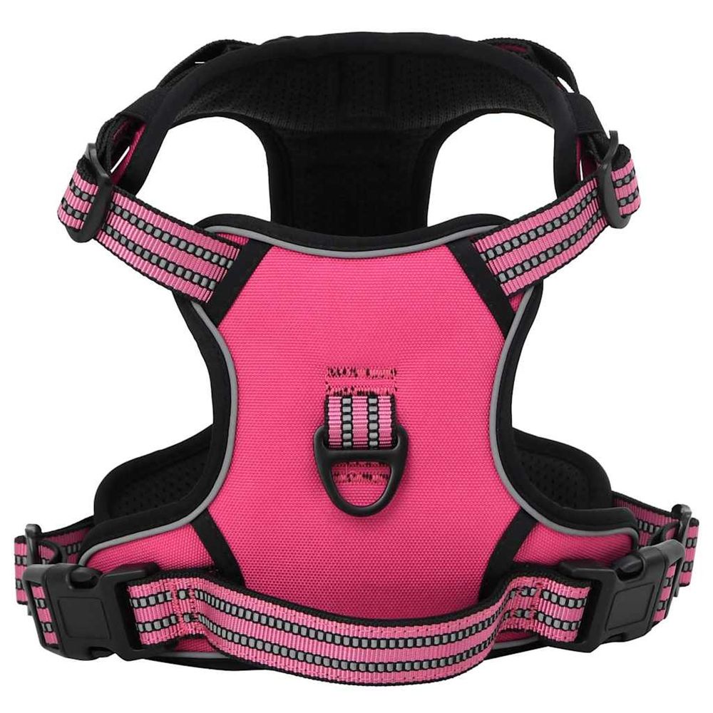Harnais pour chien avec bandes réfléchissantes réglables rose l