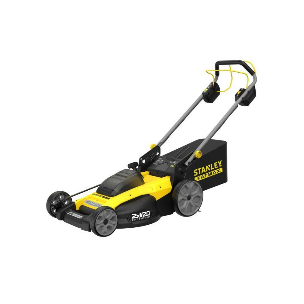 Tondeuse autopropulsée électrique sans fil + 2 batteries 4ah + chargeur - stanley fatmax - brushless - sfmcmws251m-qw - 18v -