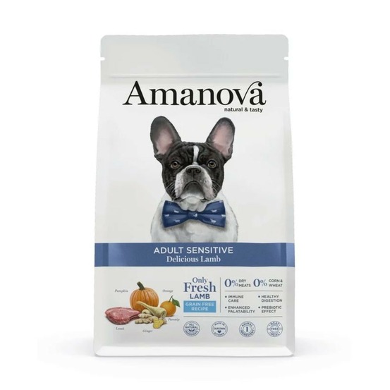 Croquettes chien small sans céréales agneau amanova 7 kg