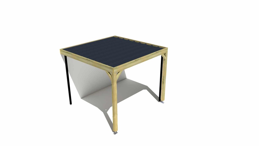 Carport bois • 3m x 3m • adossée • sens profondeur • livraison comprise