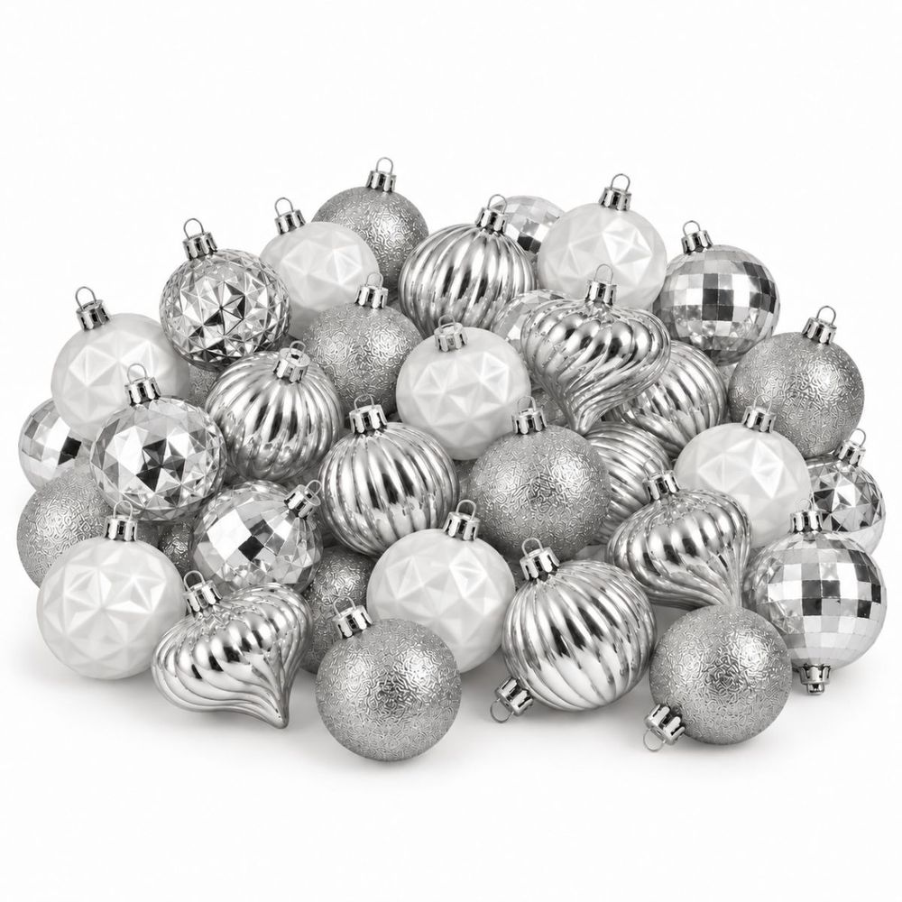 Babe de noël memike249/00185 set de 40 h6x6cm - argent