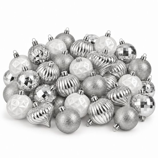 Babe de noël memike249/00185 set de 40 h6x6cm - argent