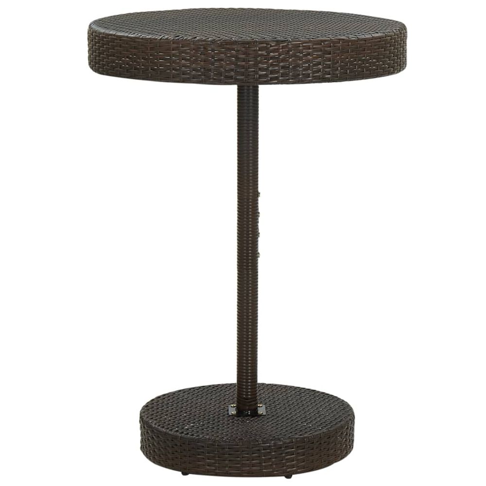 Table de jardin marron 75,5x106 cm résine tressée