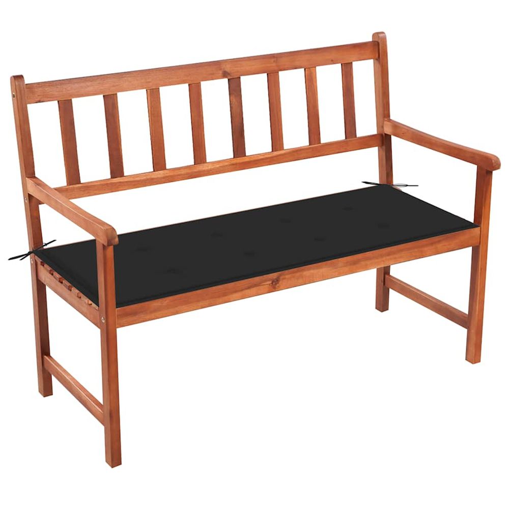 Banc de jardin avec coussin 120 cm bois d'acacia massif