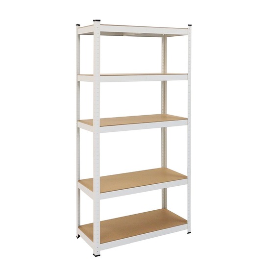 Étagère blanche à 5 niveaux - rangement 180 x 90 x 40 cm