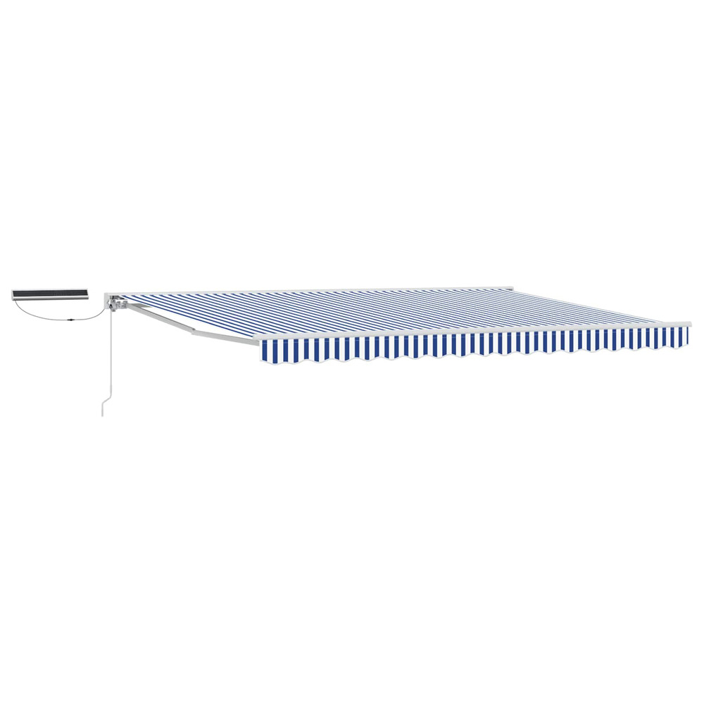 Auvent rétractable électrique bleu et blanc 4 × 3,5 m