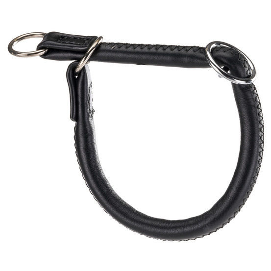 Collier semi-étranglé pour chiens vogue cs10/35, cuir véritable, ajustable, noir