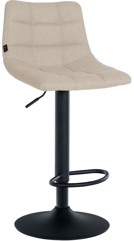 Tabouret de bar jerry tissu noir