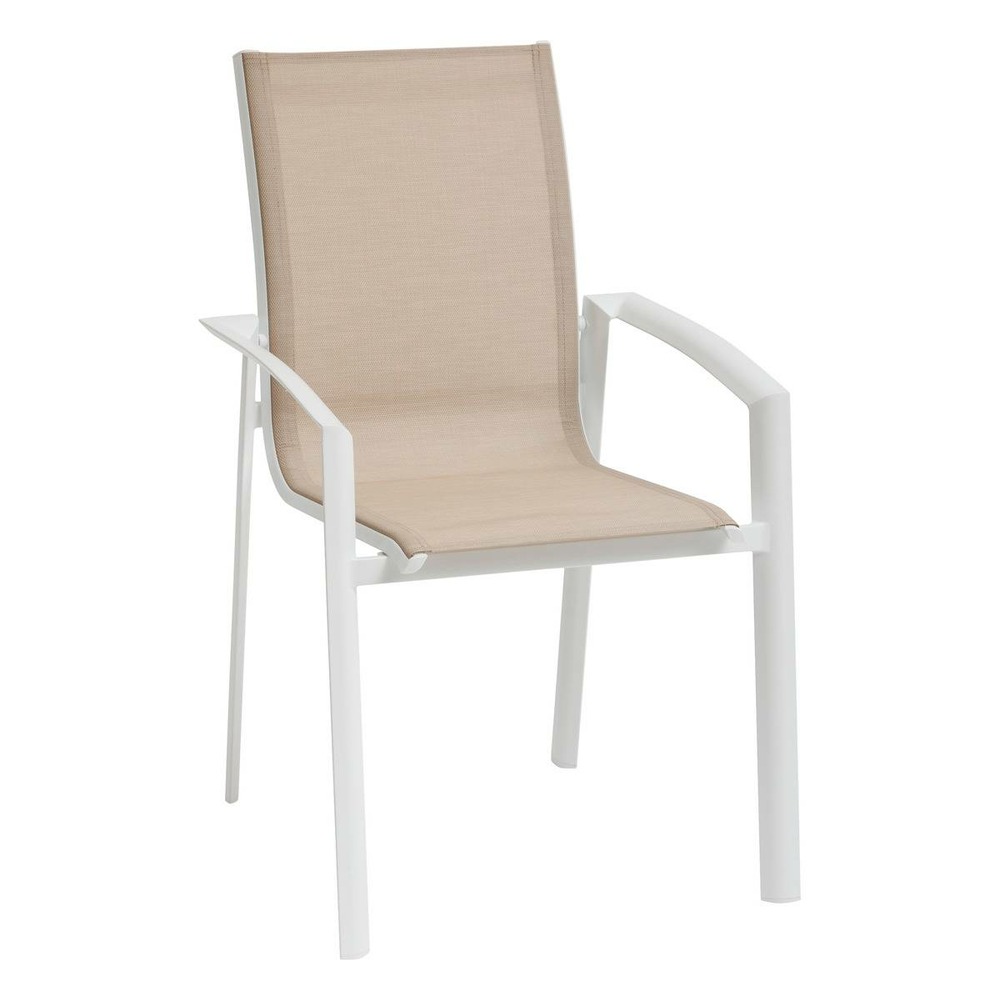 Fauteuil de jardin empilable axant lin & blanc