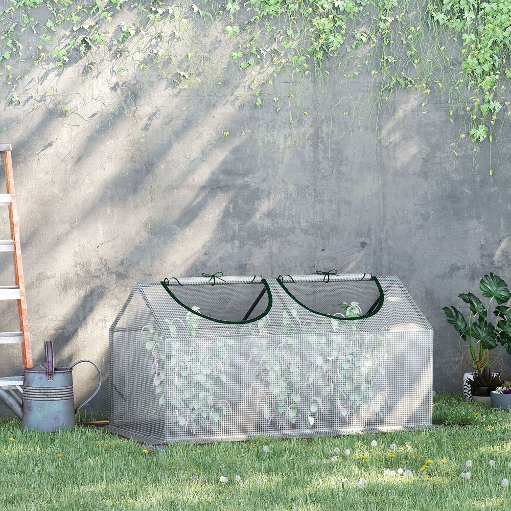 Serre tunnel acier pe pour tomates plantes protection hivernage 120x60x60cm blanc - comfortxl outdoor living