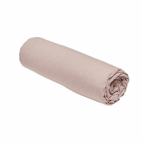 Drap housse - 140 x 200+30 cm uni - rose des sables