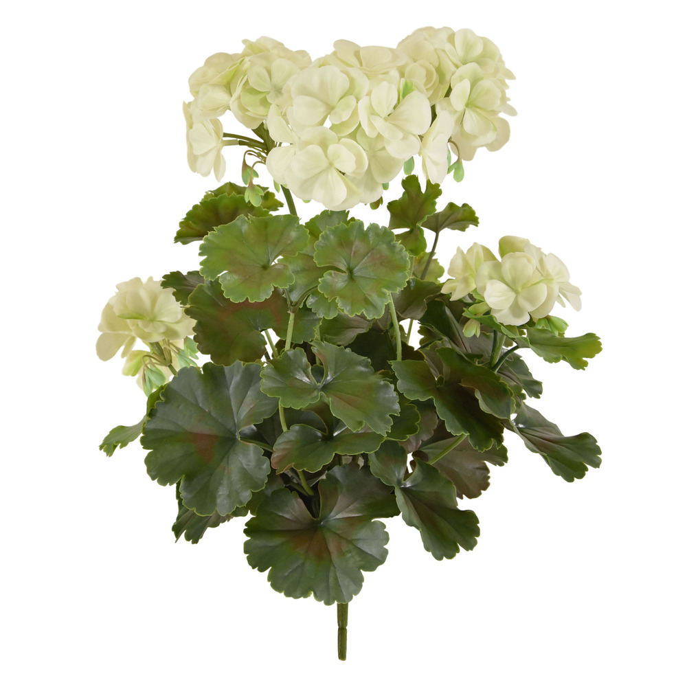 Géranium pl plante artificielle 38cm - crème - résistant aux uv