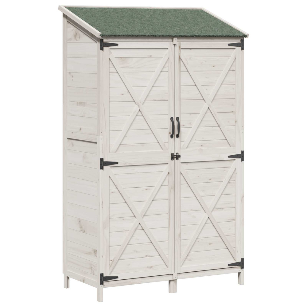Abri de jardin blanc 106 x 56 x 176,5 cm bois d'ingénierie