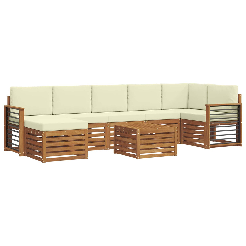 Ensembles de canapés avec coussin 8 pcs naturel et crème