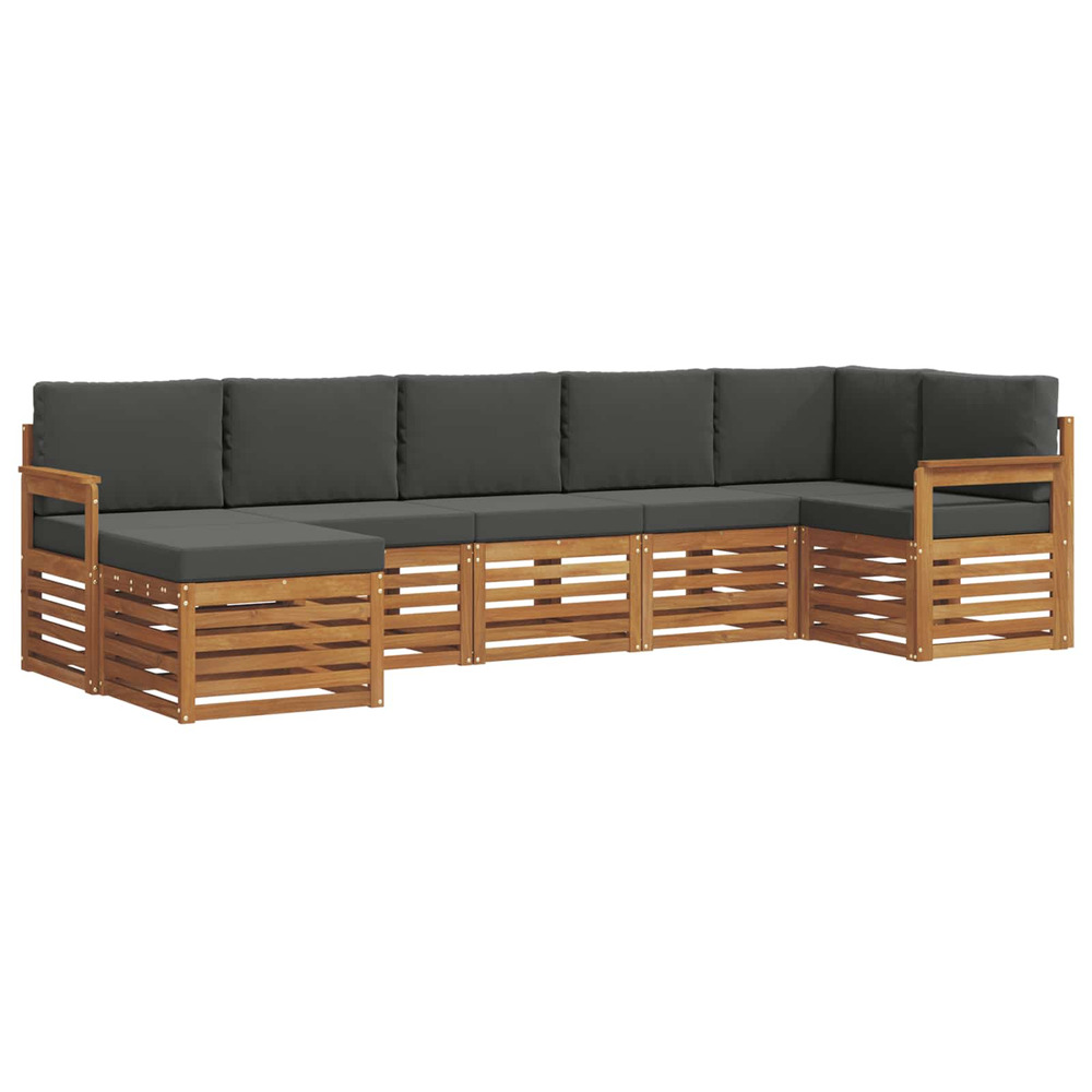 Ensembles de canapés avec coussin 7 pcs naturel et anthracite