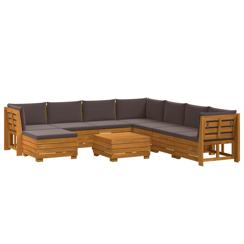 Ensemble de canapés d'extérieur avec coussin 9 pièce marron