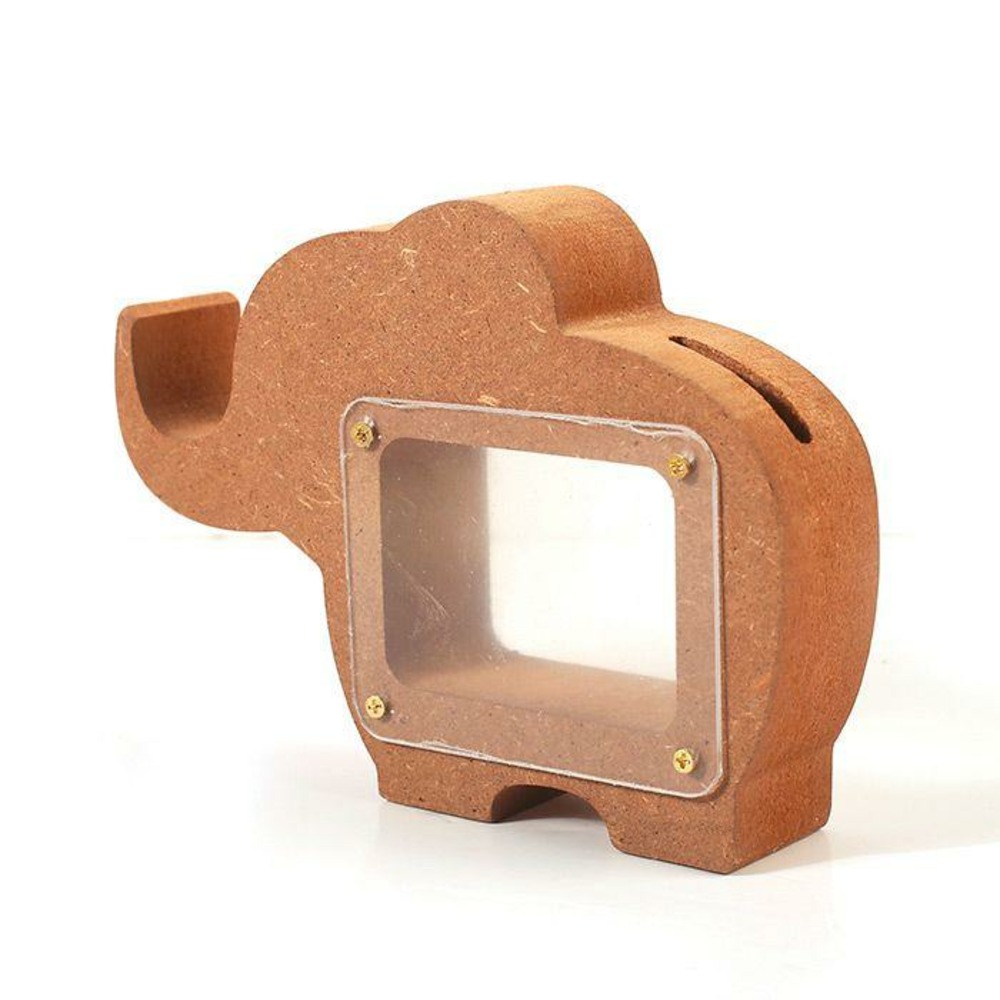 Tirelire eléphant en bois mdf 15 x 11 x 3 cm