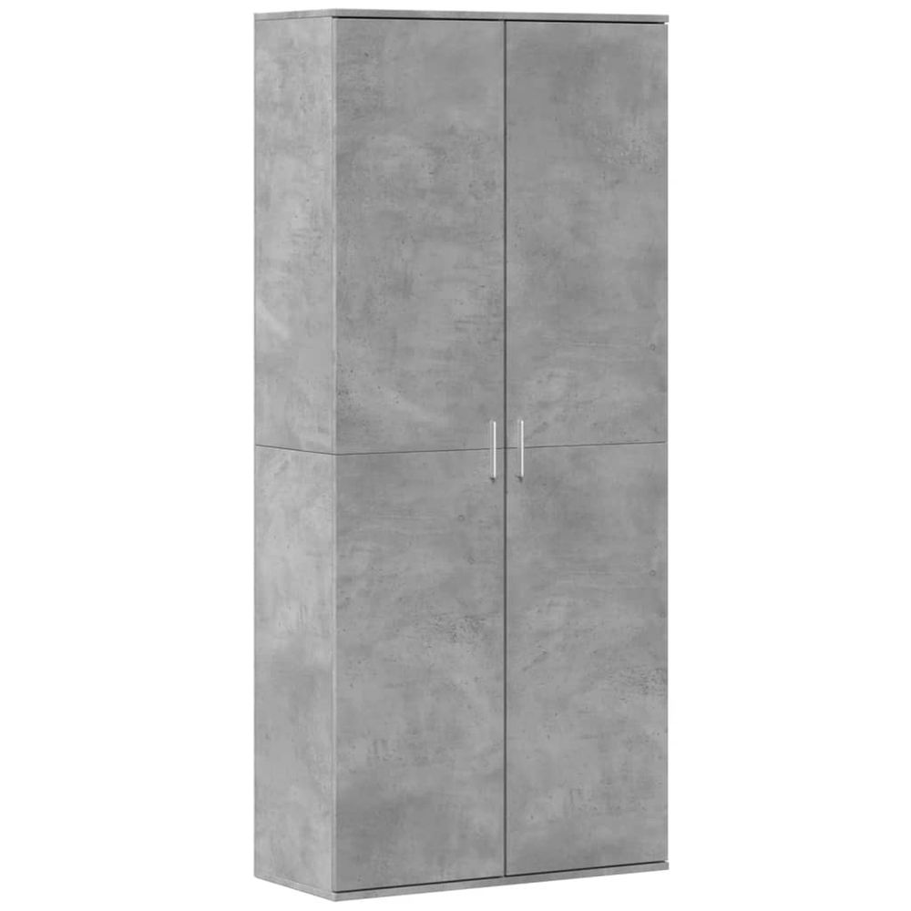 Buffet haut gris béton 80x35x180 cm bois d'ingénierie