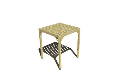 Pergola bois • 2m x 2m • indépendante • sens profondeur • platelage bois • livraison comprise