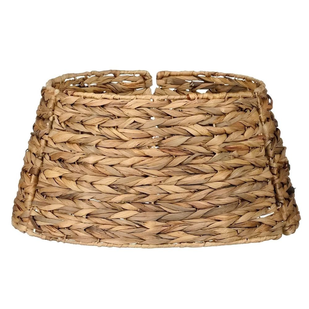 Mica decorations jupe de sapin de noël h26 x d47 cm - couvre pied - marron - herbiers tressés
