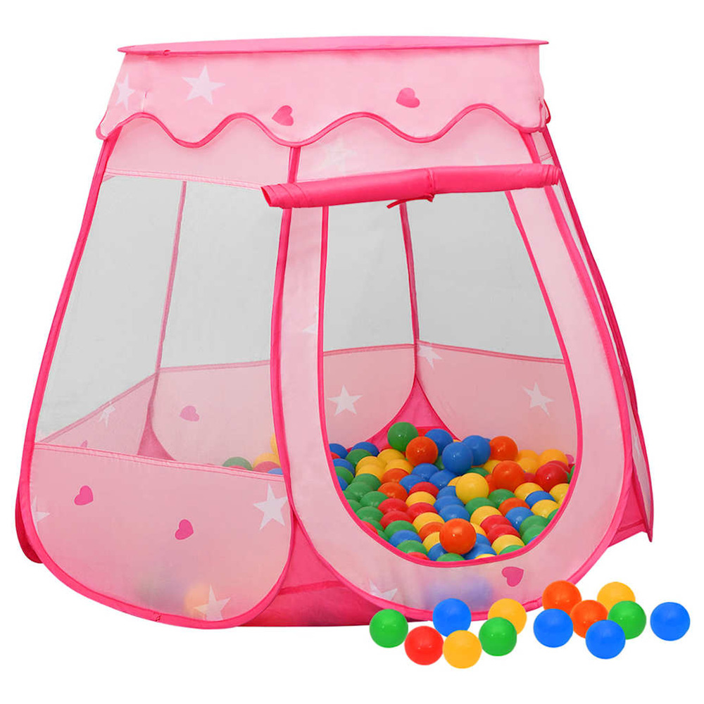 Tente de jeu pour enfants avec 250 balles rose 102x102x82 cm