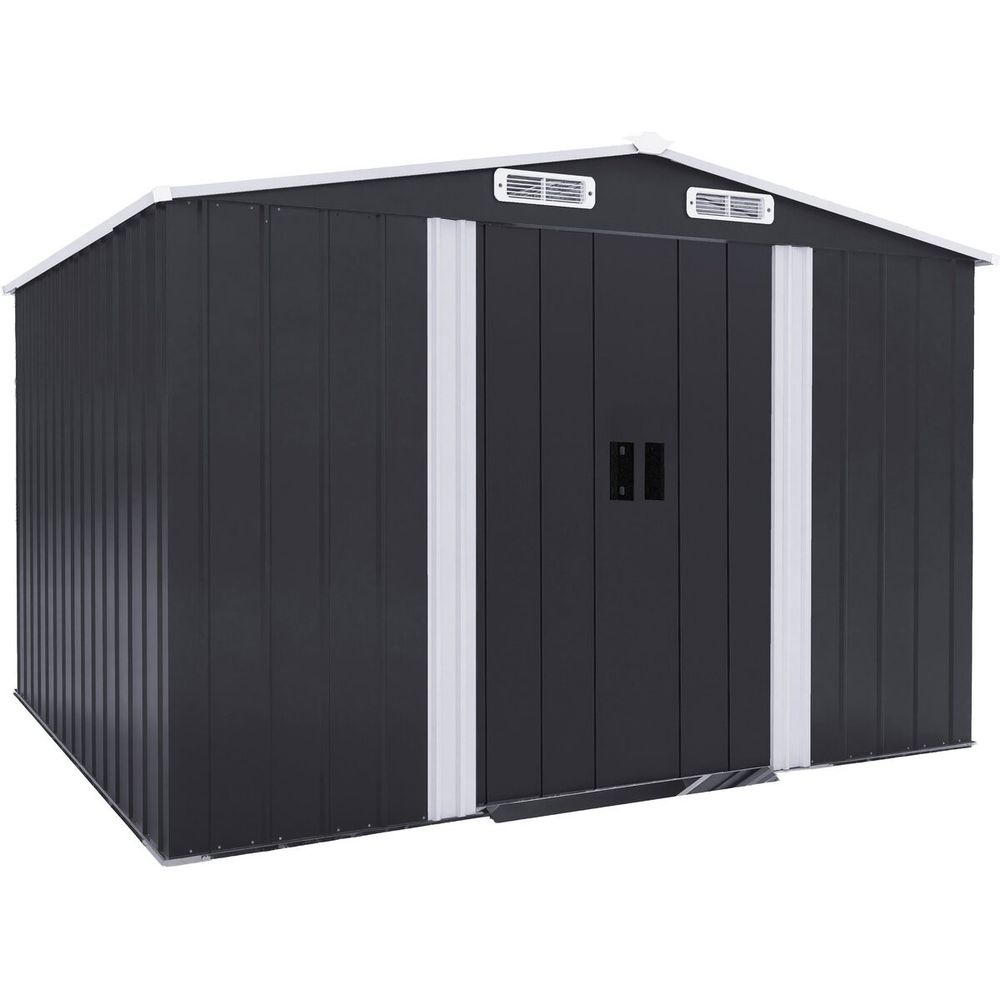 Abri de jardin métal avec porte coulissante 