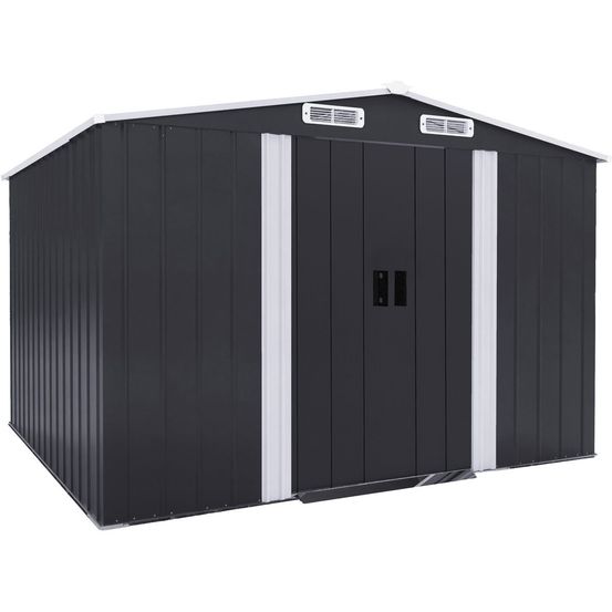 Abri de jardin métal avec porte coulissante