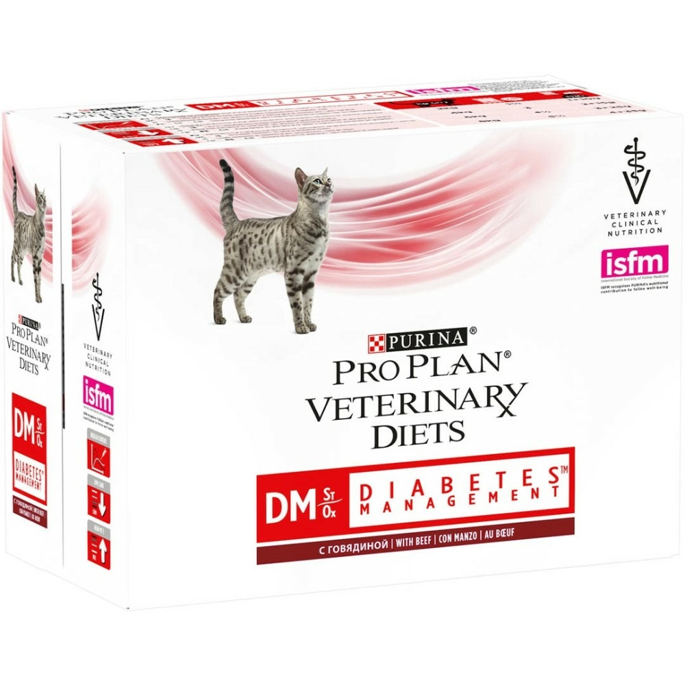 Patee chat veterinary diets dm st/ox diabetes management (sachet) - proplan 10*85 g