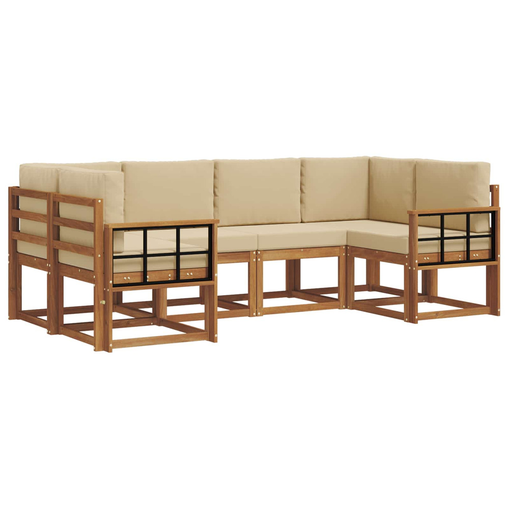 Ensemble de canapés d'extérieur 6 pcs naturel et beige