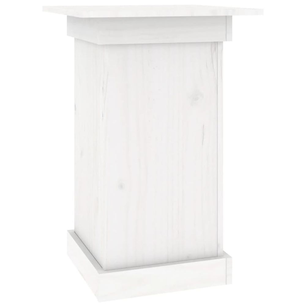 Support à fleurs blanc 40x40x60 cm bois de pin solide
