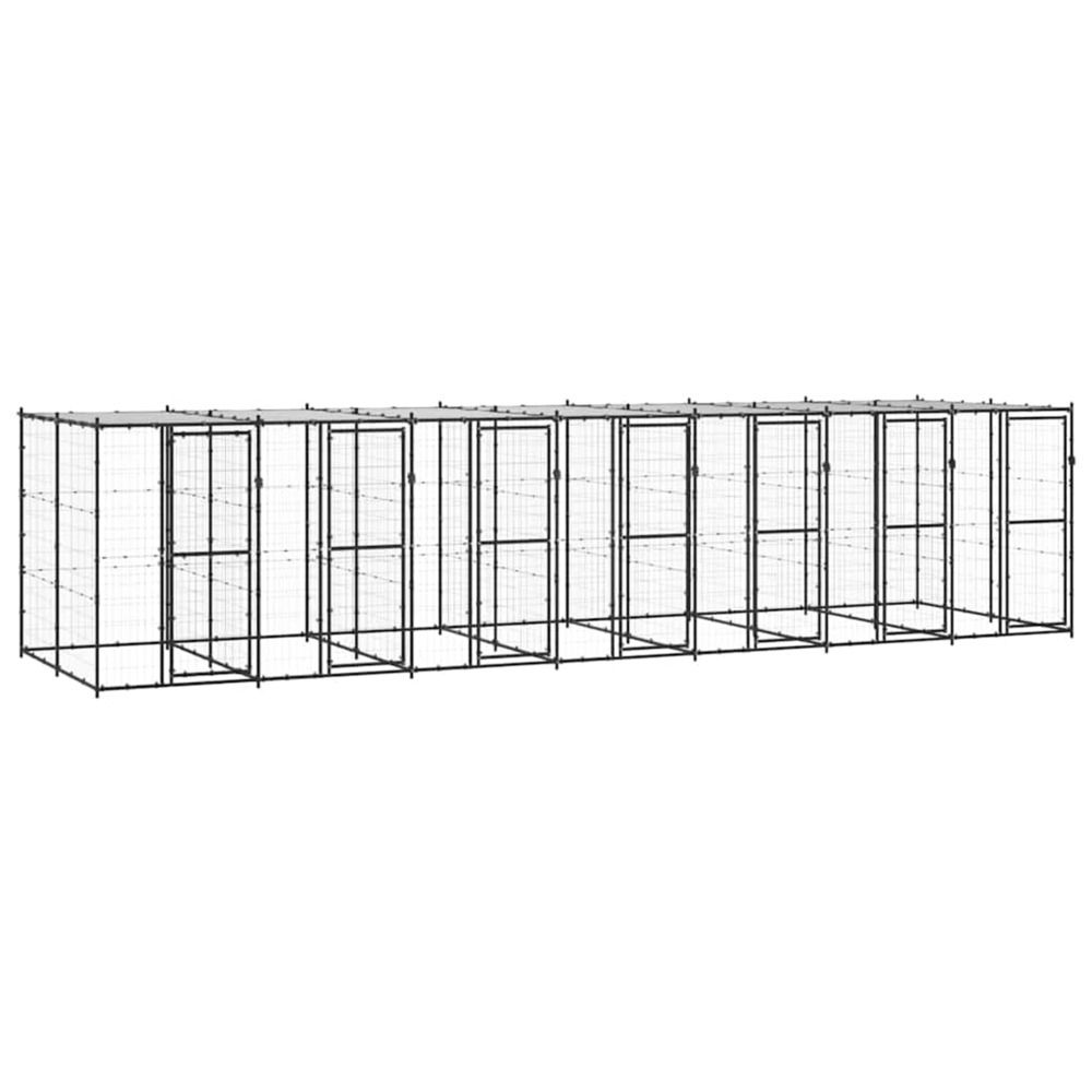 Chenil extérieur acier avec toit 16,94 m²