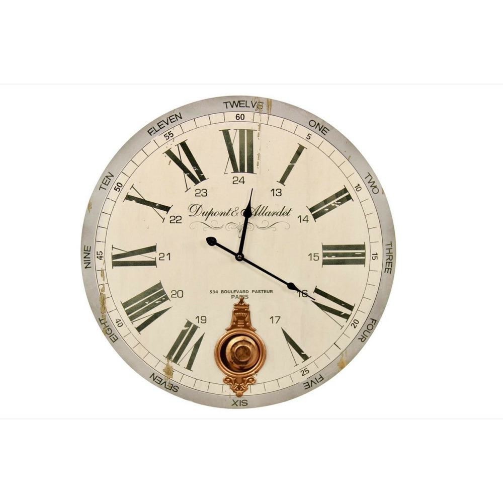Horloge ancienne balancier dupont et allardet bois blanc - décoration d'autrefois