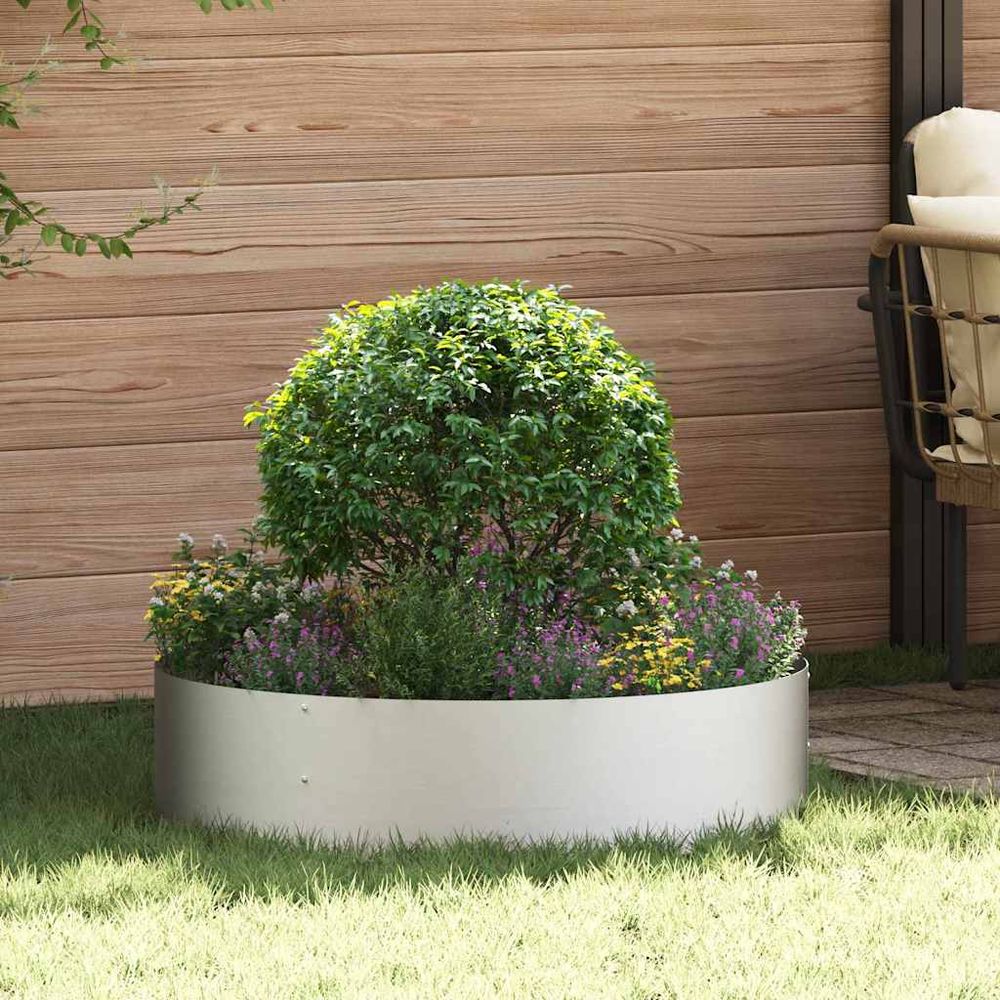 Bordure ronde acier inoxydable pour jardin massif cercle décoratif brillant ø80x20 cm