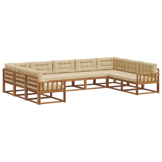 Ensemble de canapés d'extérieur 9 pcs naturel et beige