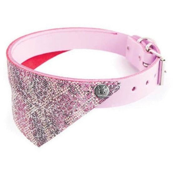 Collier pour chiens en cuir pleine fleur avec bandana