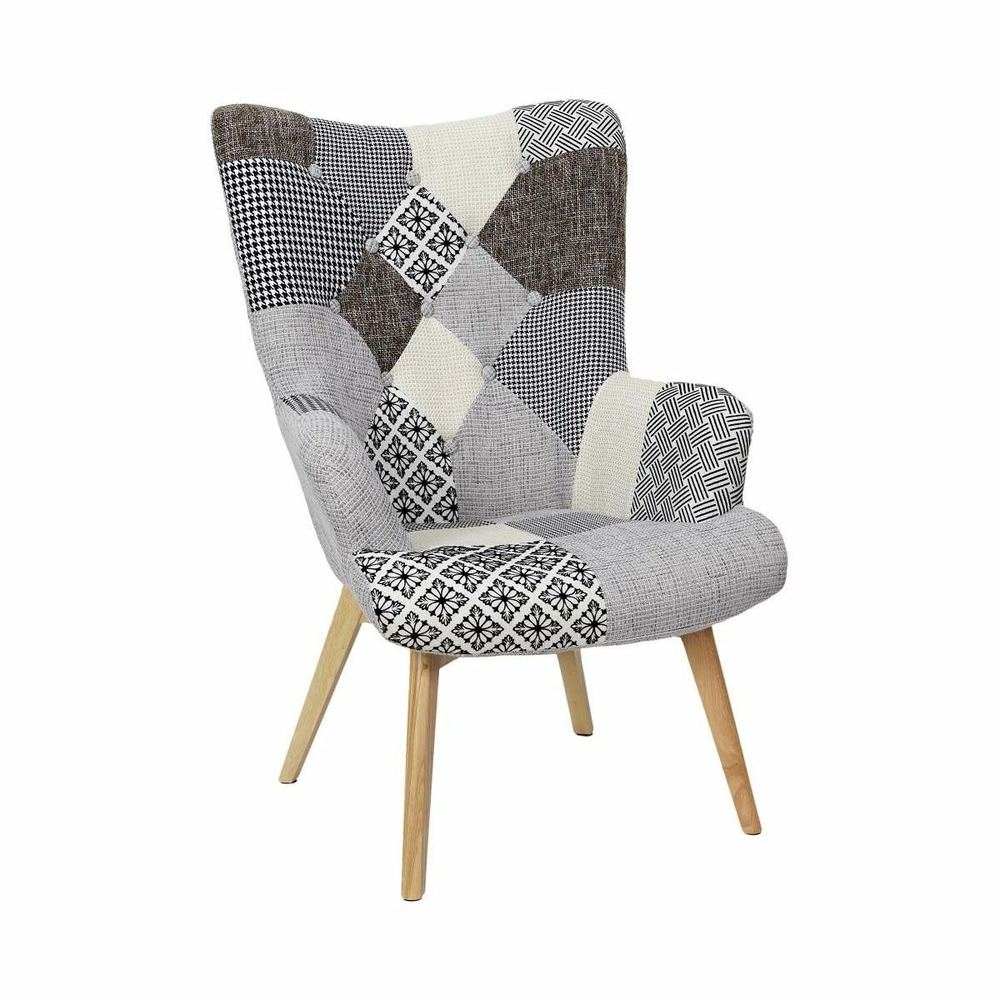 Fauteuil assise en tissu patchwork helsinki
