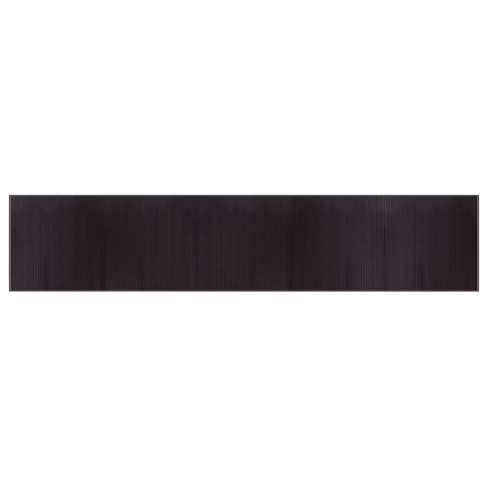 Tapis rectangulaire marron foncé 100x1000 cm bambou