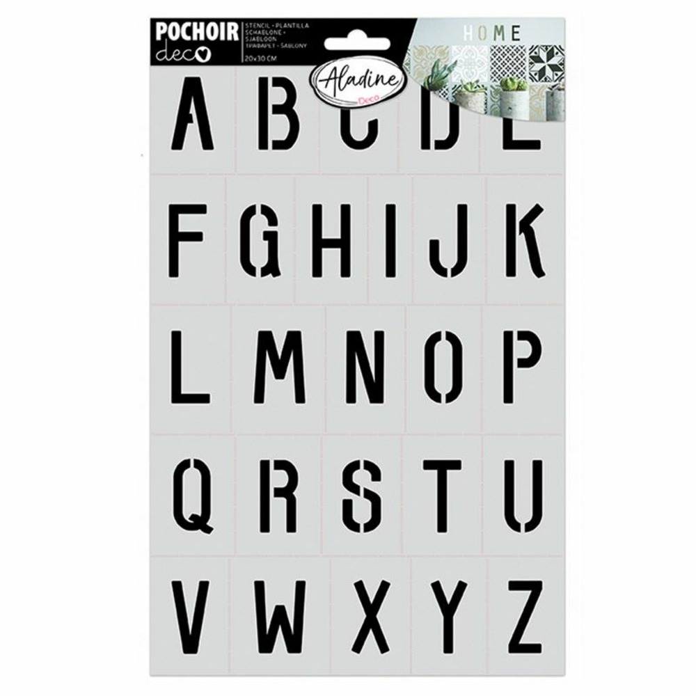 Pochoir de décoration - alphabet - 20 x 30 cm