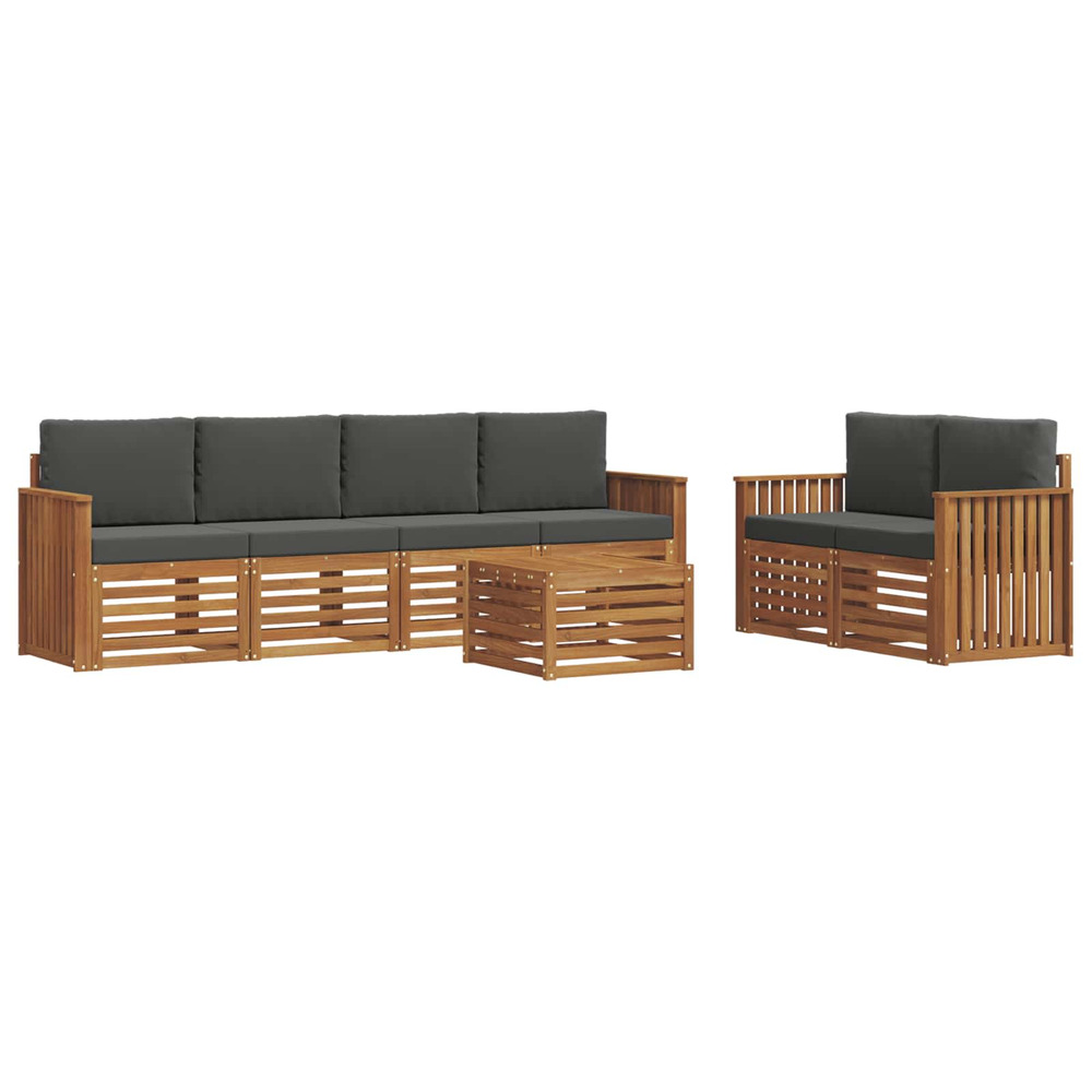 Ensemble de canapés d'extérieur 7 pcs naturel et anthracite