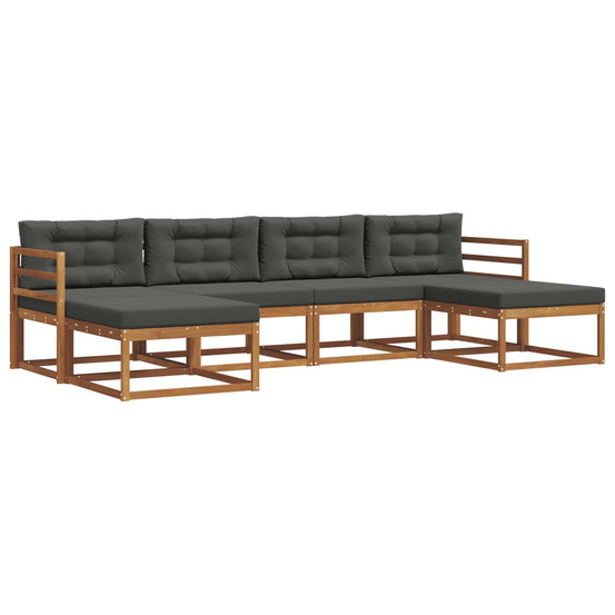 Ensemble de canapés d'extérieur 6 pcs naturel et anthracite