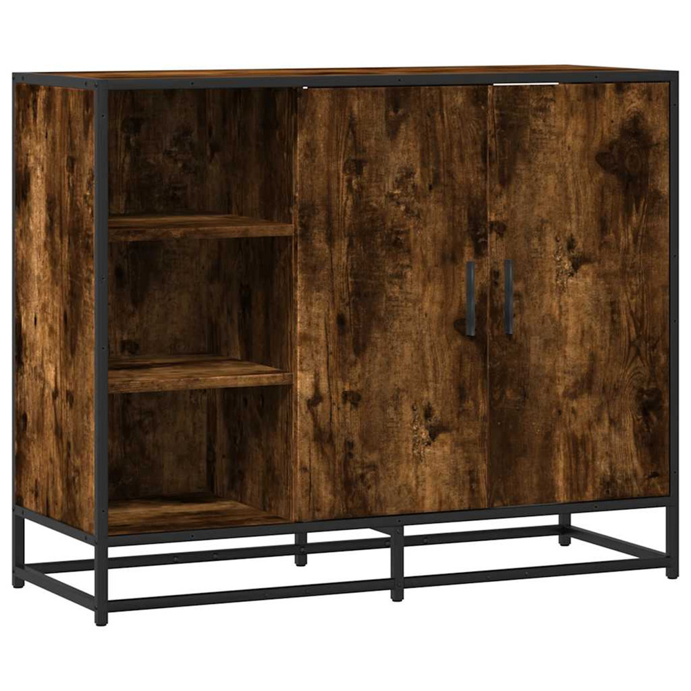 Buffet chêne fumé 92x35x76 cm bois d'ingénierie