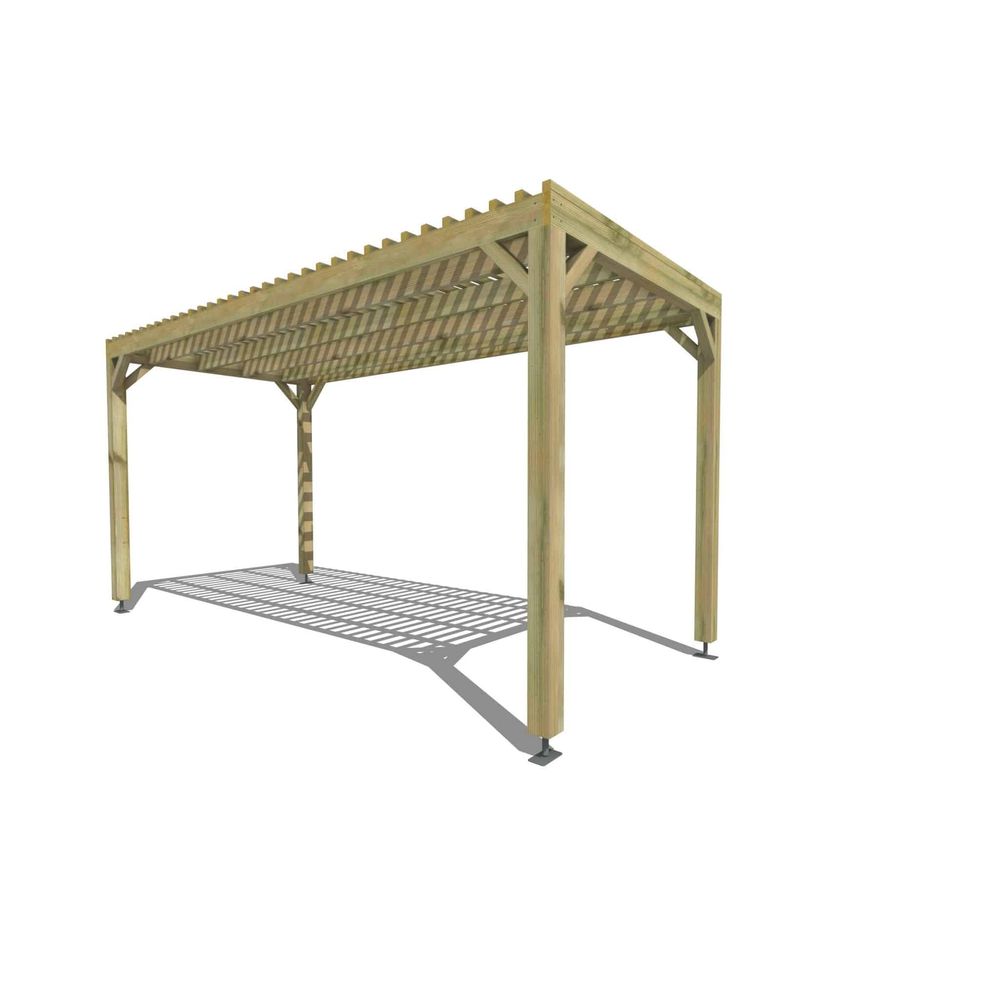 Pergola bois • 2m x 5m • indépendante • sens profondeur • lattage bois • livraison comprise