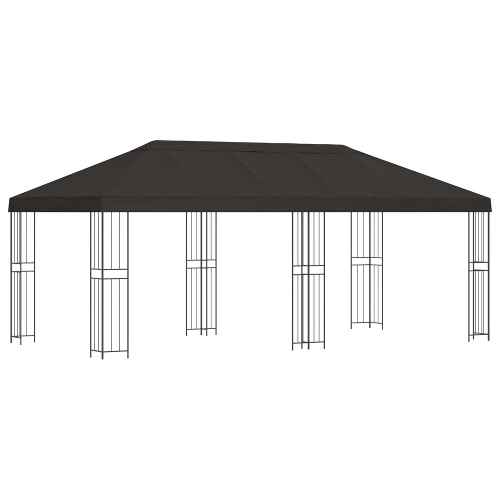 Gazebo avec murs latéraux 6 x 3 m anthracite polyester et acier