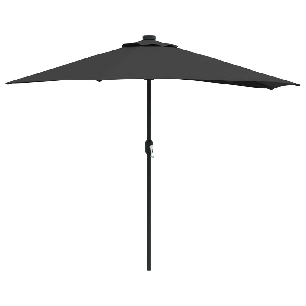 Parasol de jardin 294 x 150 x 224 cm polyester et acier noir