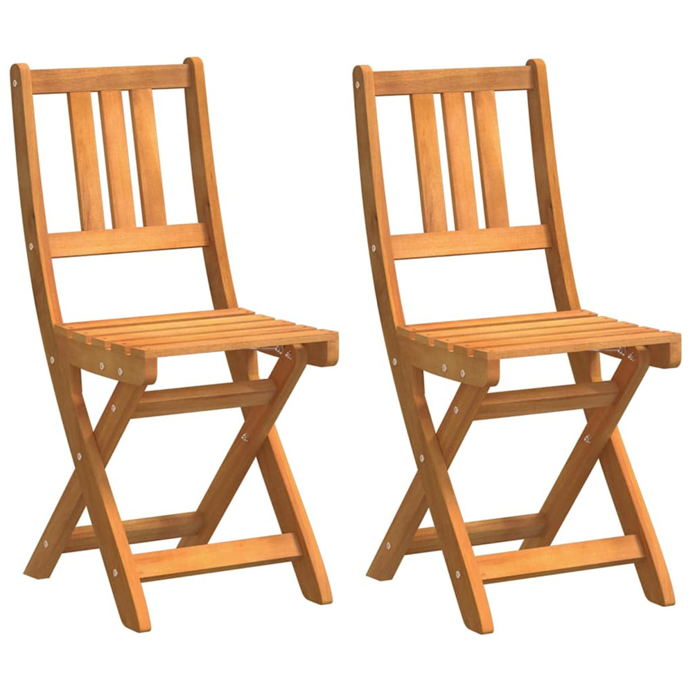 Chaises de bistrot d'extérieur 2 pcs bois d'acacia massif
