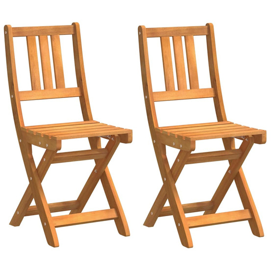 Chaises de bistrot d'extérieur 2 pcs bois d'acacia massif